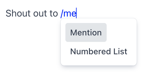 The Admin UI showing use of slash (/) to select the inline relationship